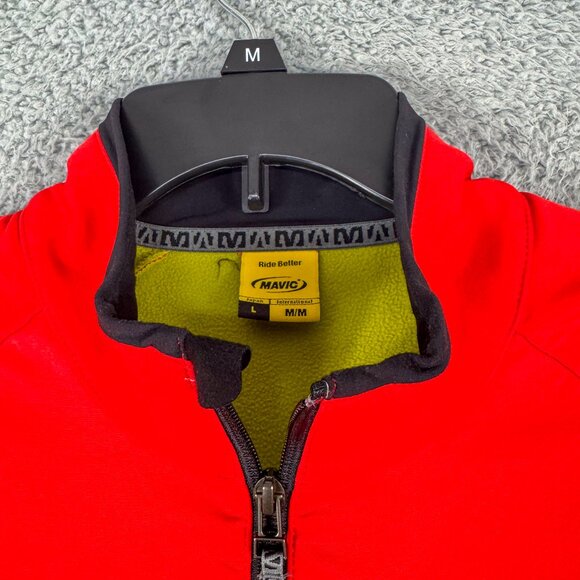 Mavic Cycling Jacket Mens Medium Red Black Thermo Lined Bicycle Road Race Bike - Picture 2 of 16